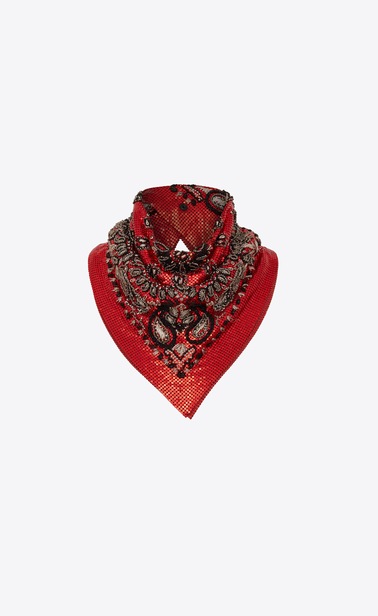 Mesh triangle with bandana embroidery